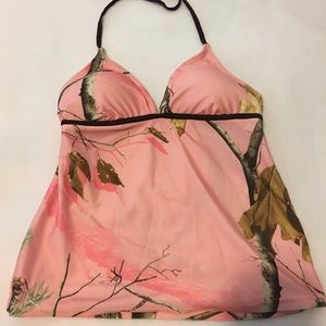 Camo halter swim top